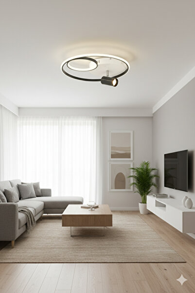 ESSLİGHT Açelya 45 cm Spotlu LED Avize – 3 Renk Işık Modlu (Beyaz / Sarı / Gün Işığı)