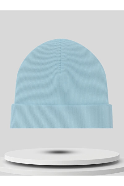 BELTICHA Unisex Açık Mavi Renk 3'Lü Basic Katlamalı Bere