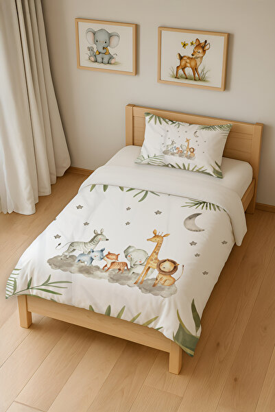 Talia Home طقم غطاء لحاف بتصميم سفاري بتصميم كرتوني TLAN-041