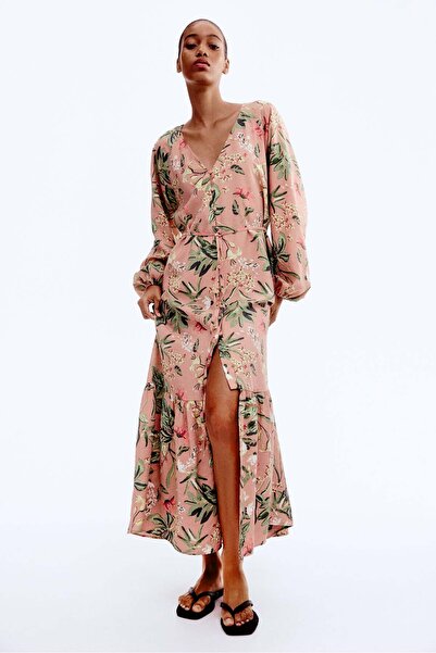 H&M Tie-belt crêpe dress