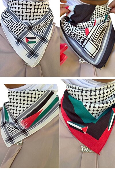 ALDAYER 4 Eșarfe cu tematică PALESTINA 50x50