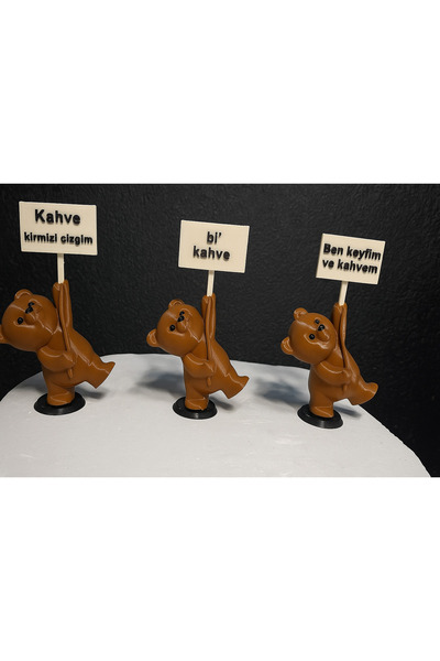 teknotrust Dekoratif Ayıcık Bi Kahve Seti – Modern Minimal Ev Aksesuarı Hediyelik Obje Masa Üstü Sevimli