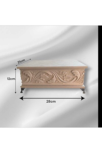 SEKAY AHŞAP Ahşap- Ham Mdf- Desenli-takı-makyaj-aksesuar-çok Amaçlı- Ayaklı d...