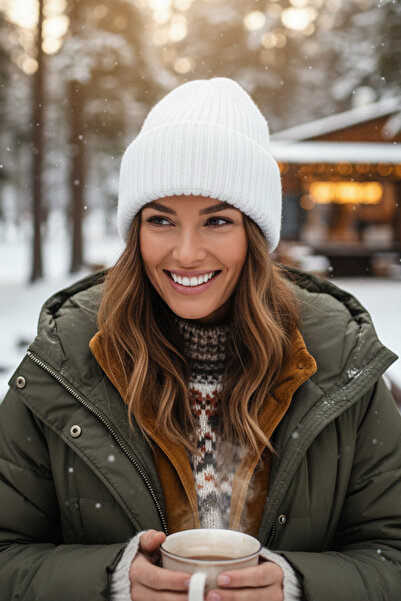 Külah Women's Wool Beret White