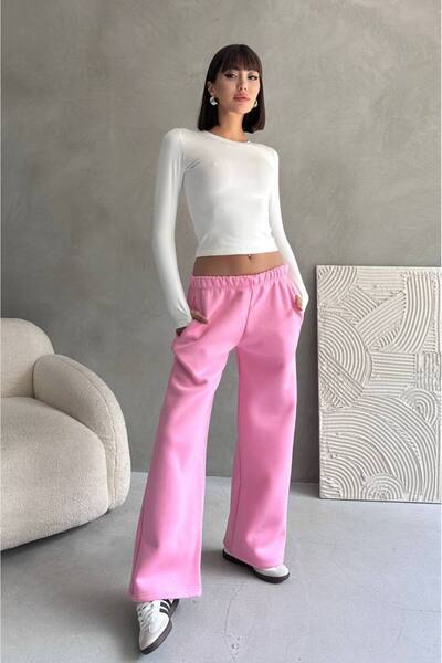 aziso Γυναικείο παντελόνι με 3 κλωστές, φαρδύ κοψίματος