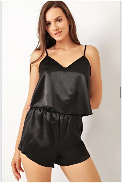 Store Askılı Saten Pijama Takımı