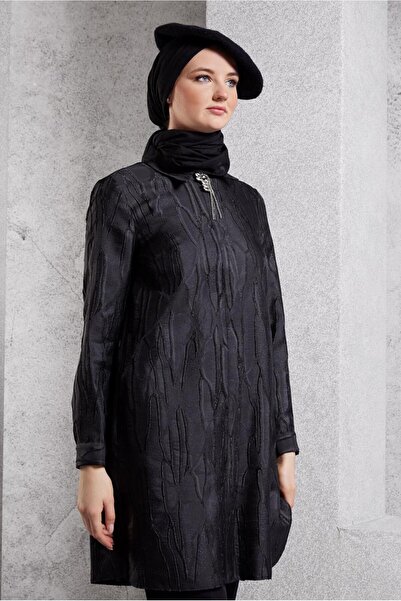 Alvina 44737 Model Jacquard Tunic with Brooch