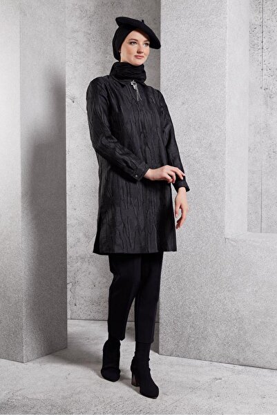 Alvina 44737 Model Jacquard Tunic with Brooch