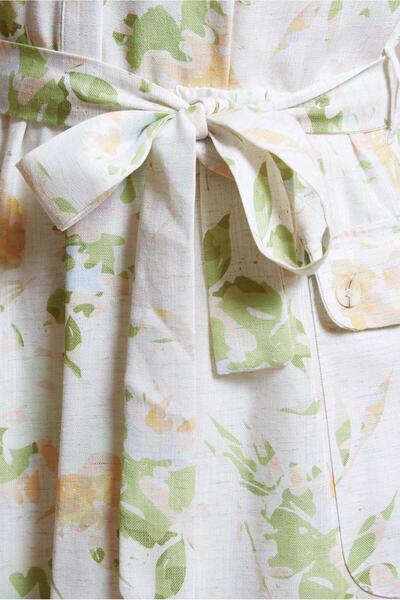 Alvina Φόρεμα με λινό υφή με ζώνη - Μοντέλο 44720