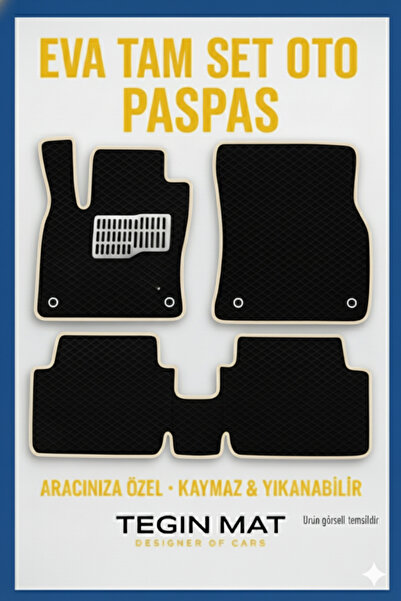 Tegin Mat Designer Of Cars Ford Fusıon 2013-2020 Araca Özel Eva Paspas Siyah Bej