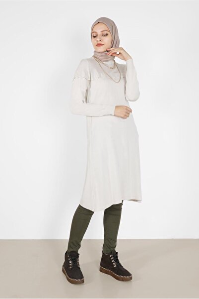 Alvina Flawed Cuffs Elastic Tricot Tunic 42041