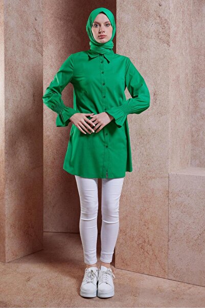 Alvina 44581 Model Shirt Collar Hijab Tunic