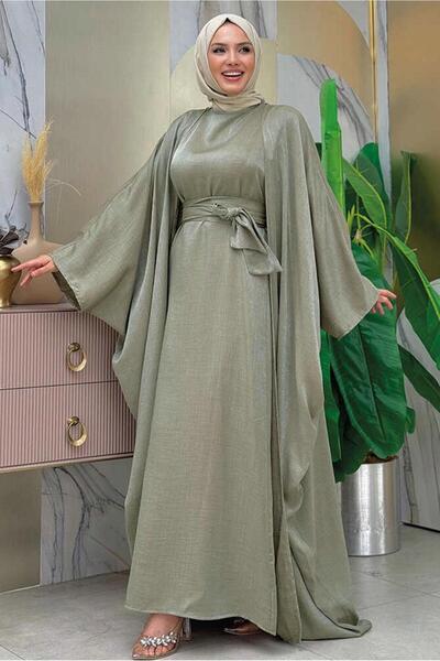 TRENDTESETTÜR Women's Khaki Abayali Dress Suit t 7948