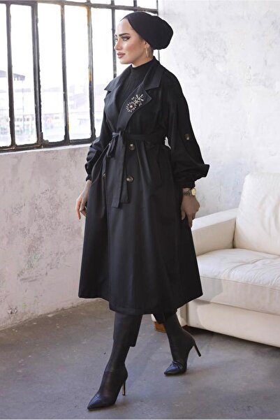 TRENDTESETTÜR Γυναικεία καμπαρντίνα με μαύρη ζώνη T 9329