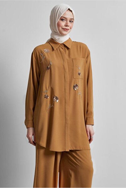 Alvina Shirt Collar Pants Suit 45418