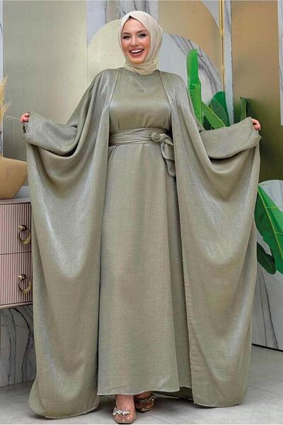 TRENDTESETTÜR Women's Khaki Abayali Dress Suit t 7948