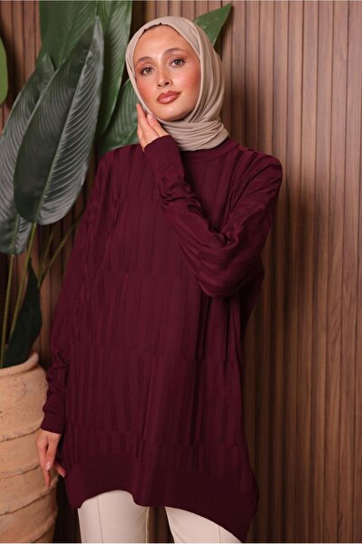 TRENDTESETTÜR Women's Burgundy Knit Tunic t 2007