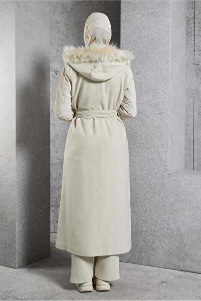 Alvina KAPÜŞONU KÜRKLÜ MANTO 90571