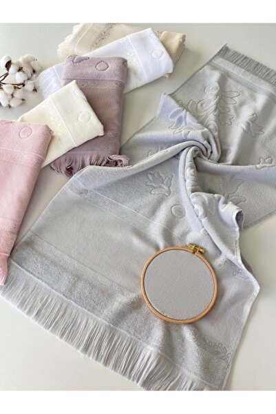 SARRA HOME Mysoft - Kapiçino - 50*90 Etamin Ve Kanaviçe İşlemelik Havlu