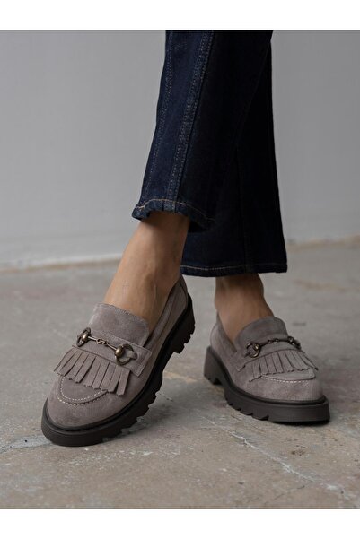 ECENİN BUTİĞİ Osim Mink Suede Genuine Leather Women's Loafers