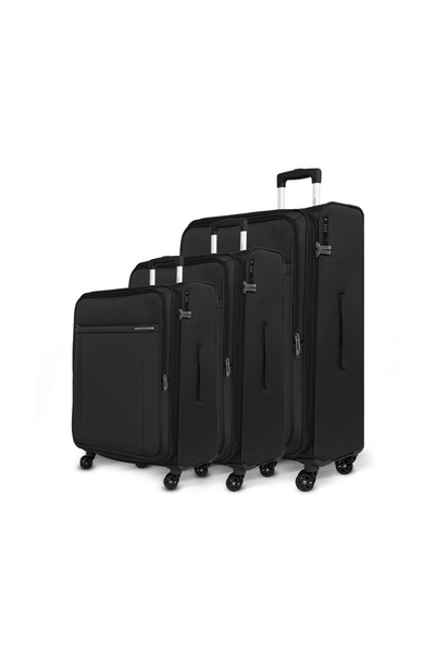 Tom Cruiser مجموعة حقائب سفر أطلس اللينة - 20، 24، 28 بوصة، أسود، متينة