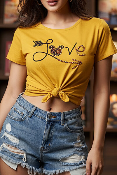 FASHION COCKTAIL Bluză de vară pentru femei, cu cravată în față, cu mărgele d...