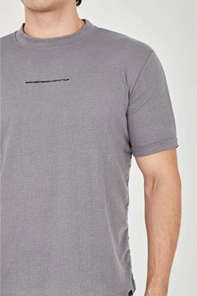 ARONA Mdb Unisex Jacquard Fabric Lim Fit Thirt Dyed Gray