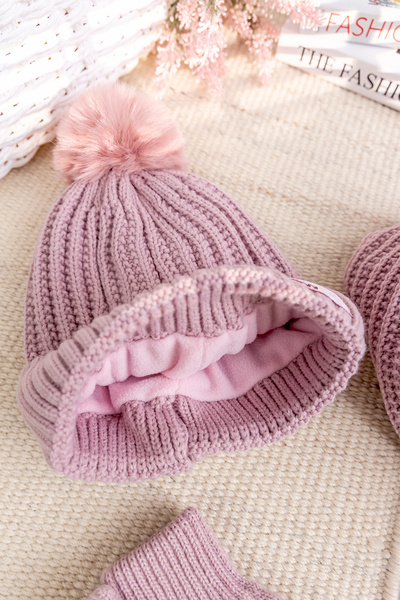 Babymod Pompom 9-15 years girl scarf beanie gloves set