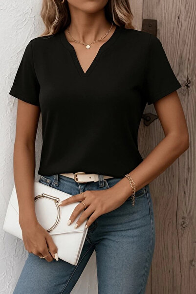 ARONA Γυναικείο φόρεμα MDB με κοντό μανίκι και λαιμόκοψη σε σχήμα V, εισαγόμε...