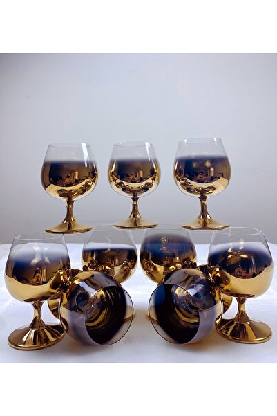 Mottona كأس قهوة كريستال 6 قطع ذهبي 250 سي سي