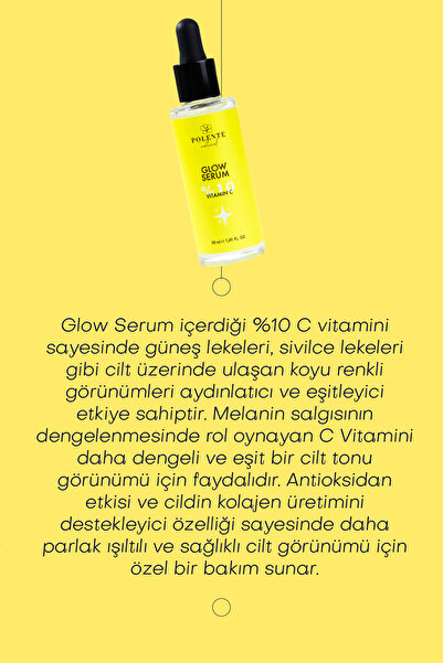 Polente Natural Glow Serum %10 C Vitamini Içeren Aydınlatıcı Serum (30 ML)