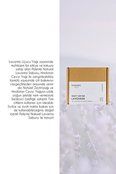 Polente Natural Lavanta Sabunu - Akne Karşıtı Yüz Bakımı (110 GR)