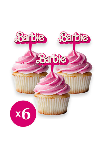 DECOROMA 6 Τεμάχια Διακοσμητικά Cupcake με θέμα την Μπάρμπι (Γενέθλια) - Υλικ...