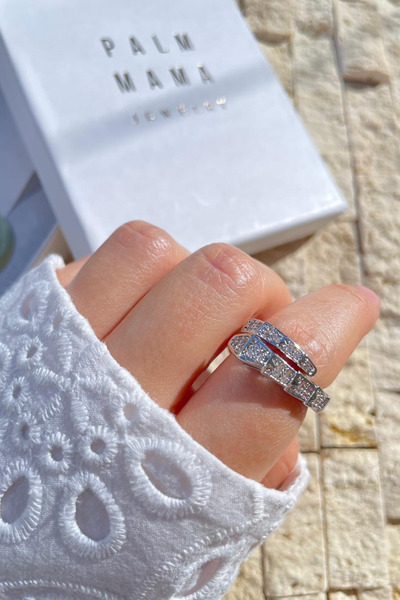 PALMMAMA Palm Mama Jewelry Women's Silver Adjustable Steel Ring