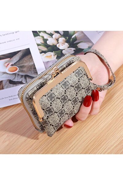 Choice grey New Wallet Women's Wrist Strap Short Old Flower Zero Wallet Large...