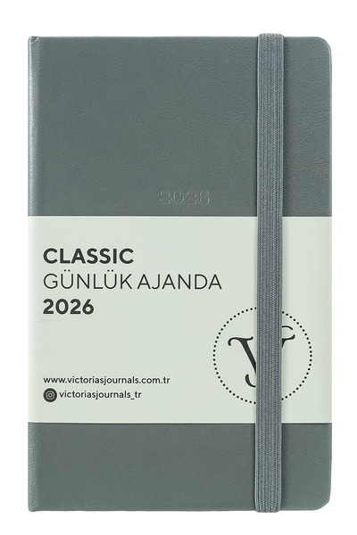 Victoria's Journals Класически ежедневник 2026 A6 (9x14 cm) с твърда корица, цвят слонова кост, 70 g/m²
