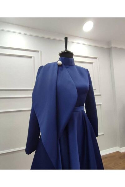 sade abiye Damla Model Inci Detaylı Lacivert