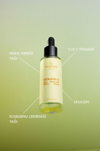 Polente Natural C Vitamin & Squalane Serum - Aydınlatıcı Leke Serumu (C VİTAMİNİ KOMPLEKSİ) (30 ML)