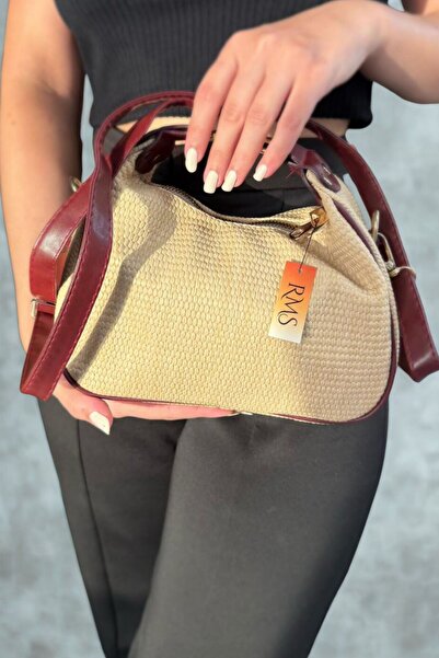 Butik Brocade Burgundy Detailled Handbag