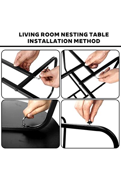 Living Set of 2 Circular Tables with Modern Design and Premium Wood