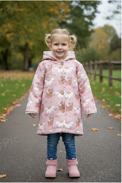 BeeMyBaby Balon, Fare Ve Papatyadesenli, Içi Beyaz Peluş Kaplı, Kapüşonlu Pem...