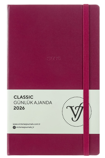 Victoria's Journals Classic 2026 Daily Agenda 13X21 cm Hard Cover Ivory 70Gr.