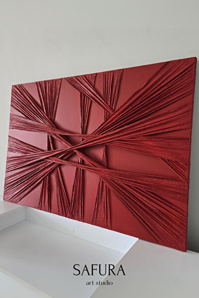 Safura Art Studio Dokulu Tablo – El Yapımı 3 Boyutlu Minimalist Tuval, Modern...