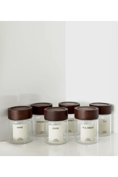 magical dreams طقم بهارات مكون من 6 قطع مع أغطية خشبية (12 ملصق هدية)