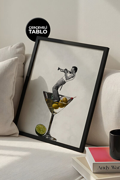 House Gorgeous Tablou înrămatat, bucătărie, colț de bar, efect de acuarelă, M...