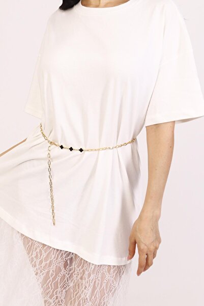 PİNKMARK Pınkmark Cureaua cu lanț emailat auriu negru pentru femei Pmkm25596