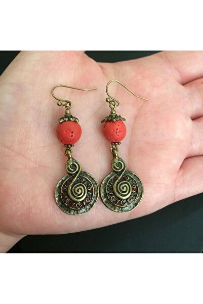 Birtakı'm Şeyler Authentic Lava Stone Handmade Earrings