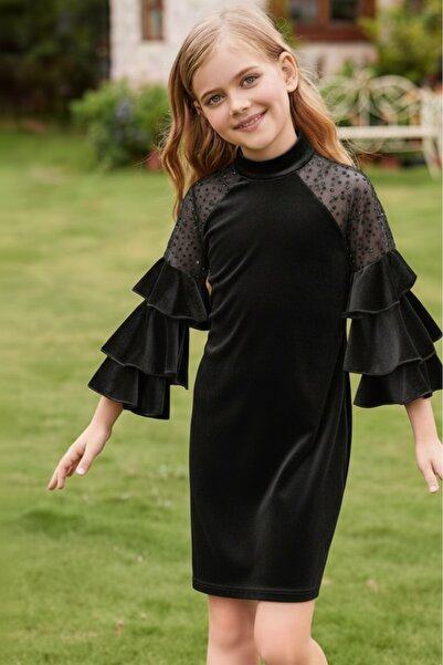 My Kids Wear Кадифена детска рокля за момичета за специални поводи, възраст 4-12 години, 12107