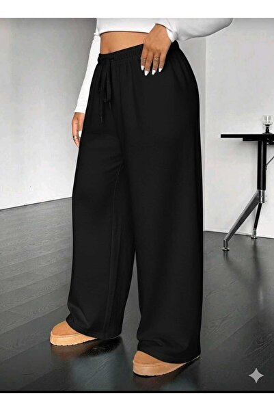 modlux ΧΕΙΜΕΡΙΝΑ Γυναικεία Μαύρα Φαρδιά Παντελόνια Φόρμας