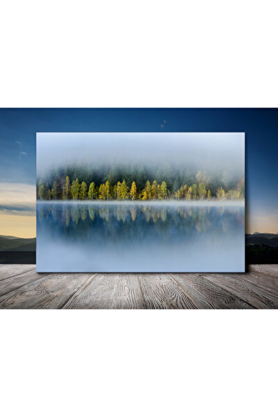 GGMag Tablouri Tablou Canvas Lac Montan in Ceata Peisaj, sau personalizat cu poza ta 70 x 100